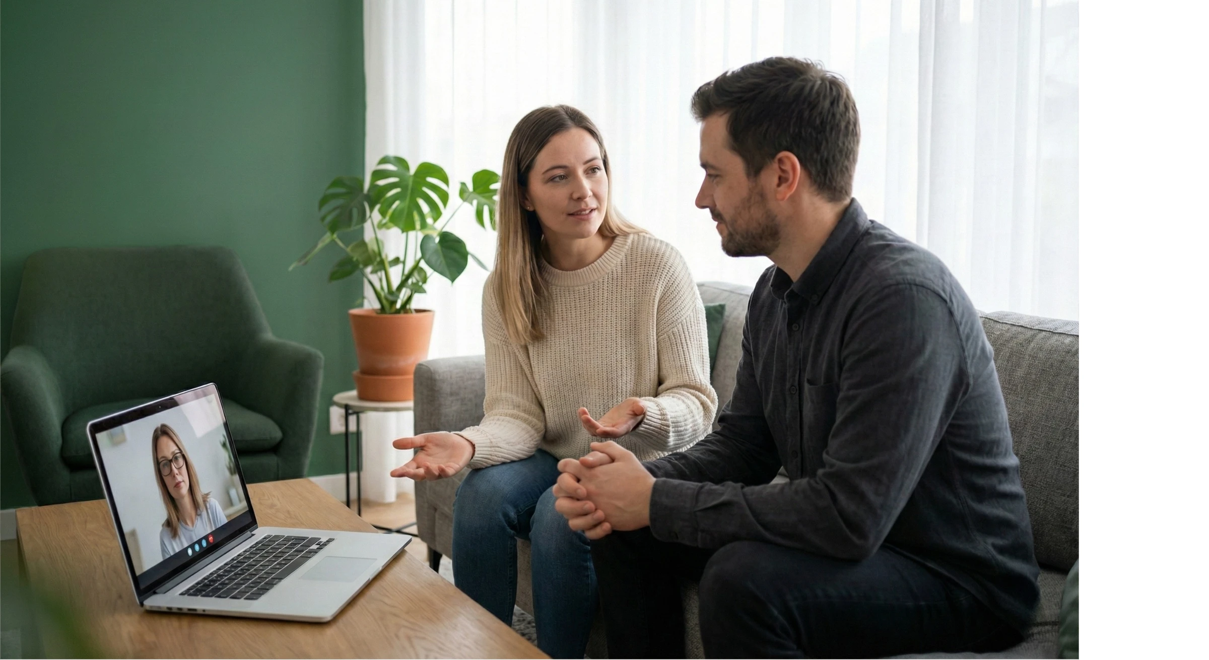 Online çift terapisi seansı